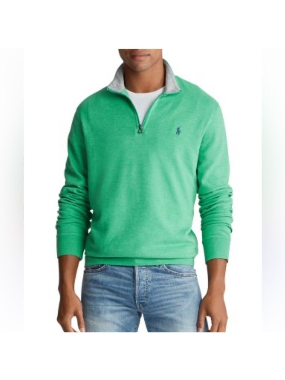 Polo Ralph Lauren Men’s Sweatshirt Green 1/4 Zip Pullover Size XL Pony Preppy